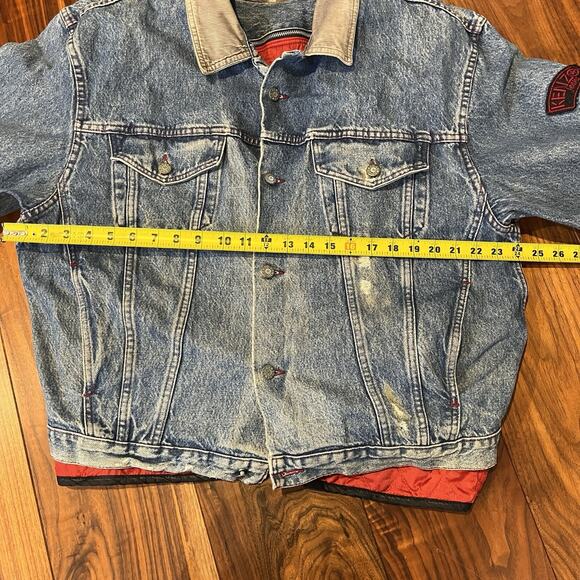 Vintage Kenzo Jeans Mens Denim Trucker Jacket w/ Quilted Zip Vest Size L RARE - Picture 10 of 13